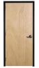 Office-Lite 36 in. x 80 in. Interior Right Hand Commercial Wood Office Door and Black Aluminum Wrap Around Drywall Knock Down Frame, Unfinished Rotary Natural Birch (Stain Ready), Solid Core, Includes Black Finished Lever and Hardware - Image 1 of 0