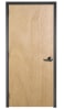 Office-Lite 36 in. x 80 in. Interior Right Hand Commercial Wood Office Door and Dark Bronze Aluminum Wrap Around Drywall Knock Down Frame, Unfinished Rotary Natural Birch (Stain Ready), Solid Core, Includes Black Finished Lever and Hardware - Image 1 of 0