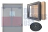90 Minute Fire Rated 10 in. Wide x 10 in. Tall Vision Glass Lite Kit, Gray Primered 18 Gauge Cold Rolled Steel Frame, With 3/16 in. Tempered Clear Pyran Fire Glass (7-10 Day Production Time) - Image 1 of 0