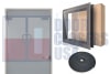 90 Minute Fire Rated 7 in. Wide x 22 in. Tall Vision Glass Lite Kit, Gray Primered 18 Gauge Cold Rolled Steel Frame, With 3/16 in. Tempered Clear Pyran Fire Glass (7-10 Day Production) - Image 1 of 0