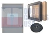 18 in. Wide x 18 in. Tall Vision Glass Lite Kit, Gray Primered 18 Gauge Cold Rolled Steel Frame, With 1/4 in. Tempered Clear Glass (7-10 Day Production Time) - Image 1 of 0