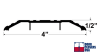 36 in. Length Hollow Metal Door Saddle Threshold, 4 in. Wide x 1/2 in. Height, With Pre-Drilled Holes, Dark Bronze Finish - Image 3 of 0