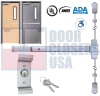 Phoenix Titan 44 Series Surface Vertical Rod Exit Device W/ Outside Pull Handle and Lock Cylinder - Model 4427EO-36120-44BP-ALUM - For 28" To 36" Wide x 120" Tall Hollow Metal or Wood Doors - Aluminum Finish - Grade 1 - Image 1 of 0