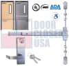 Phoenix Titan 44 Series Surface Vertical Rod Exit Device W/ HD Escutcheon Lever - Model 4427EO-4896-44L-ALUM - For 40" To 48" Wide x 96" Tall Hollow Metal or Wood Doors - Aluminum Finish - Grade 1 - Image 1 of 0