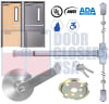 Phoenix Titan 44 Series Fire Rated Surface Vertical Rod Exit Device W/ Heavy Duty Escutcheon Lever - Model 4427EO-F-3684-44L-ALUM - For 36" x 84" Hollow Metal or Wood Fire Doors - Aluminum Finish - Grade 1 - UL Listed - Image 1 of 0