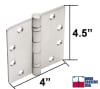 PRL Commercial Storefront Glass Door Butt Hinges, 3 Pack, Dark Bronze Finish - Image 2 of 0