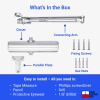 R25057 9-1/16 in. x 3/4 in. ADA Compliant Fire Rated Commercial Door Closer With Adjustable Spring Size 1-6, Closing Speed Control, and Backcheck, Aluminum Finish - Image 3 of 0