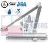 R27942 12 in. x 3/4 in. Grade 1 Door Closer - Aluminum Finish - Adjustable Spring Power Sizes 1-6 - Adjustable Closing & Latch Speed - Backcheck - Tri-Packed for Regular, Top Jamb, or Parallel Arm Mounting - Image 1 of 0