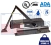 R7483 12 in. x 3/4 in. Door Closer - Adjustable Spring Size 1-6 with Delayed Action Valve, Grade 1 UL10C ADA Compliant, Aluminum Alloy Body, Full Cover, Tri-Pack Regular/Top Jamb/Parallel Arm Mount, Duronotic Finish (DU) - Image 1 of 0