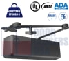 R7483 5 in. x 2-1/4 in. Door Closer - Adjustable Spring Size 1-6, Grade 1 ADA Compliant, Aluminum Alloy Body with Cushion Stop Hold Open Arm (HOA/CNS), Parallel Arm Mount Only, Duronotic Finish (DU) - Image 1 of 0