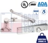 R7483 7-1/2 in. x 1 in. Door Closer - Adjustable Spring Size 1-6, Grade 1 ADA Compliant, Aluminum Alloy Body with Cushion Stop Hold Open Arm (CNS), Parallel Arm Mount Only, Aluminum Finish (AL) - Image 1 of 0
