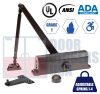 R7483 9-1/16 in. x 3/4 in. Commercial Door Closer With Adjustable Spring Size 1-4, Closing and Latch Speed Adjustment, and Backcheck Feature, Dark Bronze Finish - Image 1 of 0