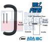 OPH Series Offset Pull Handle - 3/8-24 Thru-Bolt Mounting Hardware, Dark Bronze Anodized Finish - Image 1 of 0