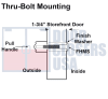 OPH Series Offset Pull Handle - 3/8-24 Thru-Bolt Mounting Hardware, Dark Bronze Anodized Finish - Image 2 of 0