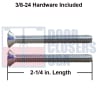 OPH Series Offset Pull Handle - 3/8-24 Thru-Bolt Mounting Hardware, Dark Bronze Anodized Finish - Image 4 of 0