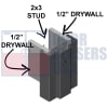 Hollow Metal Door for 38" x 85" Drywall Opening, 2x3 Steel Stud Wall with 1/2" Drywall Each Side (3-1/2"), USA Made - Image 2 of 0
