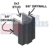 38" x 85" Hollow Metal Door  RH Reverse, KD Frame for 2x3 Steel Stud with 5/8" Drywall, USA Made - Image 2 of 0