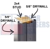 Hollow Metal Door for Existing Drywall Opening 38" x 85", 2x4 Wood Stud Wall with 5/8" Drywall Each Side (4-7/8" Overall), USA Made - Image 2 of 0