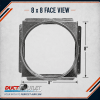8 x 8 galvanized steel HVAC ceiling register box with 8 inch round collar - Image 4 of 0