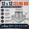 12 x 12 galvanized steel HVAC ceiling register box with 12 inch round collar - Image 2 of 0