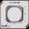 12 x 12 galvanized steel HVAC ceiling register box with 12 inch round collar - Image 4 of 0