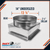 14 x 14 galvanized steel HVAC ceiling register box with 14 inch round collar - Image 3 of 0