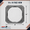 14 x 14 galvanized steel HVAC ceiling register box with 14 inch round collar - Image 4 of 0