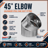 10 inch 45-degree adjustable galvanized steel HVAC round duct elbow - Image 2 of 0