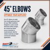 10 inch 45-degree adjustable galvanized steel HVAC round duct elbow - Image 4 of 0