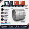 7-inch galvanized steel dovetail start collar for round HVAC duct connection - Image 2 of 0