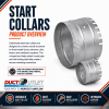 7-inch galvanized steel dovetail start collar for round HVAC duct connection - Image 4 of 0