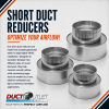 Galvanized steel short round HVAC duct reducer with flat step transition - Image 4 of 0