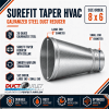 8 inch to 6 inch galvanized steel tapered HVAC duct reducer with collars - Image 2 of 0