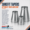14 inch to 12 inch galvanized steel tapered HVAC duct reducer with collar - Image 5 of 0