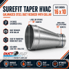 16 inch to 10 inch galvanized steel tapered HVAC duct reducer with collar - Image 2 of 0