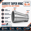 16 inch to 14 inch galvanized steel tapered HVAC duct reducer with collar - Image 2 of 0