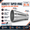 20 inch to 16 inch galvanized steel tapered HVAC duct reducer with collar - Image 2 of 0
