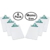 Acrimet Clipboard White Memo Size A5 (9 1/8" x 6 3/8") Premium Metal Clip (Hardboard) (Green Clip) (6 Pack) - Image 1 of 0