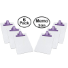 Acrimet Clipboard White Memo Size A5 (9 1/8" x 6 3/8") Premium Metal Clip (Hardboard) (Purple Clip) (6 Pack) - Image 1 of 0