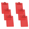 Acrimet Clipboard Memo Size (9 1/4" x 6 1/3") Premium Metal Clip (Plastic) (Clear Red Color) (6 - Pack) Code 120.3 - Image 1 of 0