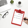 Acrimet Clipboard Memo Size (9 1/4" x 6 1/3") Premium Metal Clip (Plastic) (Clear Red Color) (6 - Pack) Code 120.3 - Image 2 of 0