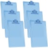 Acrimet Clipboard Letter Size A4 (13 3/8" x 9 7/16") Premium Metal Clip (Plastic) (Clear Blue Color) (6 Pack) - Image 1 of 0