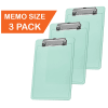 Acrimet Clipboard Memo Size A5 (9 1/4" x 6 5/16") Low Profile Clip (Plastic) (Clear Green Color) (3 Pack) - Image 1 of 0