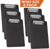 Acrimet Clipboard Memo Size 9 1/4" x 6 5/16" Low Profile Clip (Plastic) (Black Color) (6 Pack) - Image 1 of 0