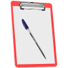 Acrimet Clipboard Memo Size A5 (9 1/4" x 6 5/16") Low Profile Clip (Plastic) (Clear Red Color) (6 Pack) - Image 4 of 0