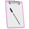 Acrimet Clipboard Memo Size A5 (9 1/4" x 6 5/16") Low Profile Clip (Plastic) (Clear Pink Color) (6 Pack) - Image 3 of 0