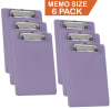Acrimet Clipboard Memo Size A5 (9 1/4" x 6 5/16") Low Profile Clip (Plastic) (Solid Purple Color) (6 Pack) - Image 1 of 0