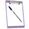 Acrimet Clipboard Memo Size A5 (9 1/4" x 6 5/16") Low Profile Clip (Plastic) (Solid Purple Color) (6 Pack) - Image 3 of 0