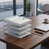 Acrimet Stackable Letter Tray 4 Tier (Clear Crystal Color) Code 216.3 - Image 2 of 0