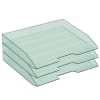Acrimet Stackable Letter Tray 3 Tier Side Load Plastic Desktop File Organizer (Clear Green Color) Code.219.5 - Image 1 of 0